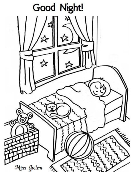 Режим дня раскраска