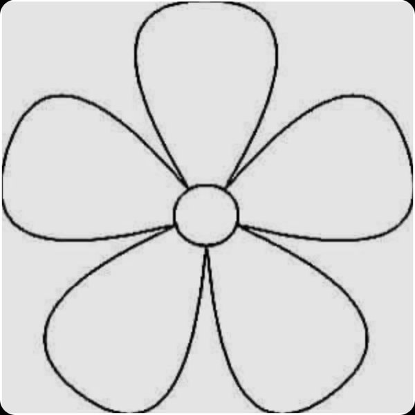 Трафарет ромашки 5 лепестков