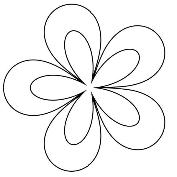 Трафарет цветка 5 лепестков