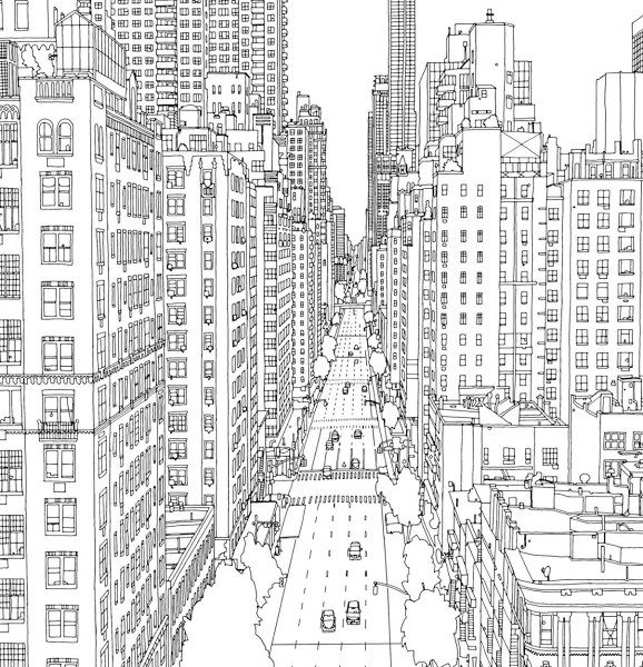 Раскраска антистресс город