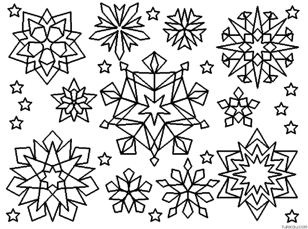Снежинка раскраска для детей