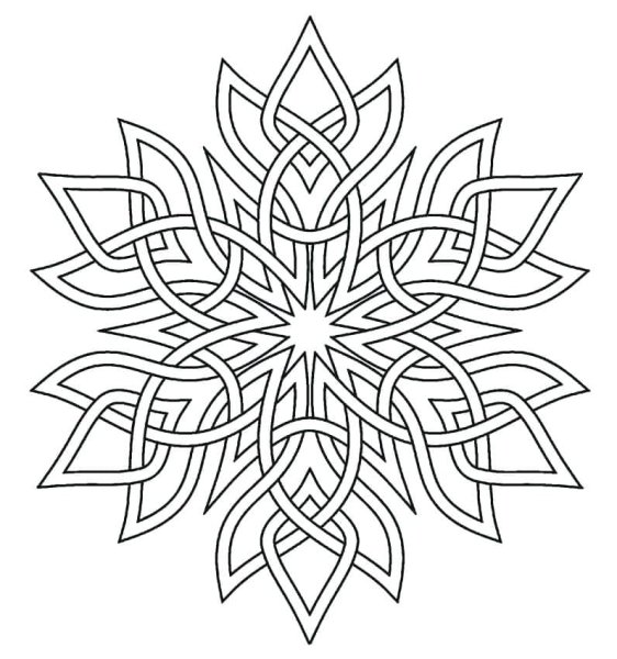 Разукрашки снежинки