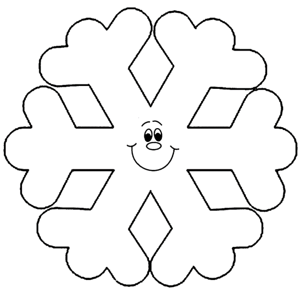 Снежинка трафарет для детей
