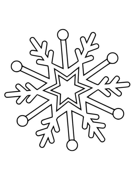 Снежинка рисунок раскраска