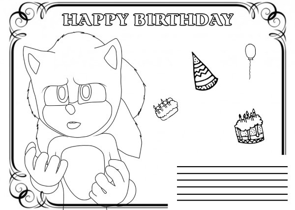 Открытки разкраски с днём рождения