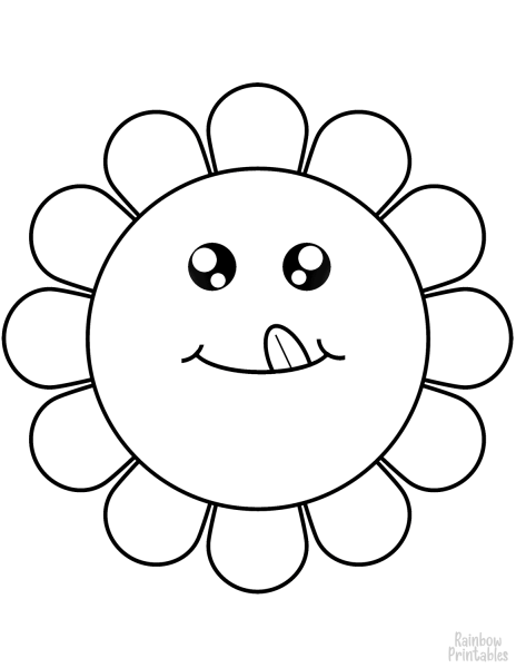 Веселый цветочек раскраска