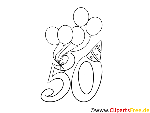 Раскраска день рождения 50