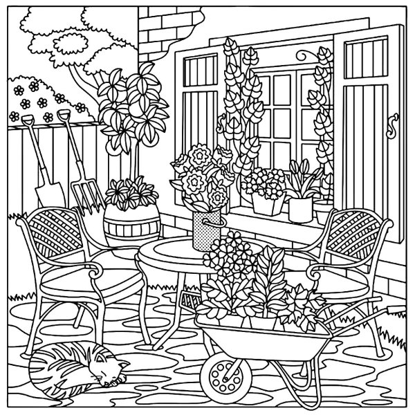 Раскраска антистресс комната