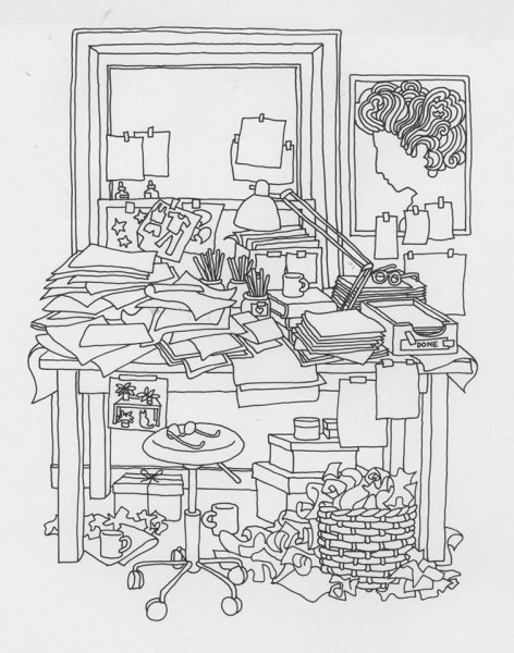 Раскраска творческий беспорядок