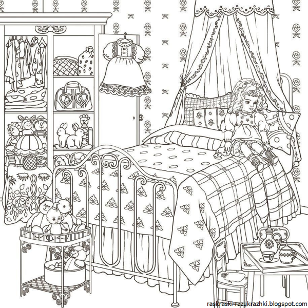 Раскраска комната