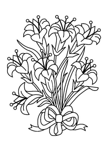 Раскраска букет цветов