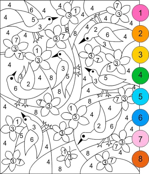 Раскраска про цифоркам
