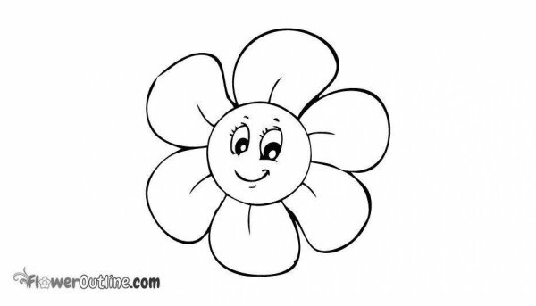 Улыбка раскраска. Цветы