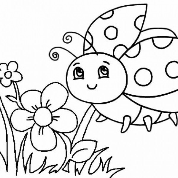 Coloring Ladybug Flower