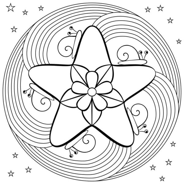 Звезда раскраска