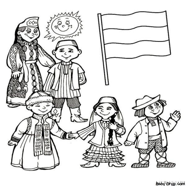 Раскраски к Дню единства для детей