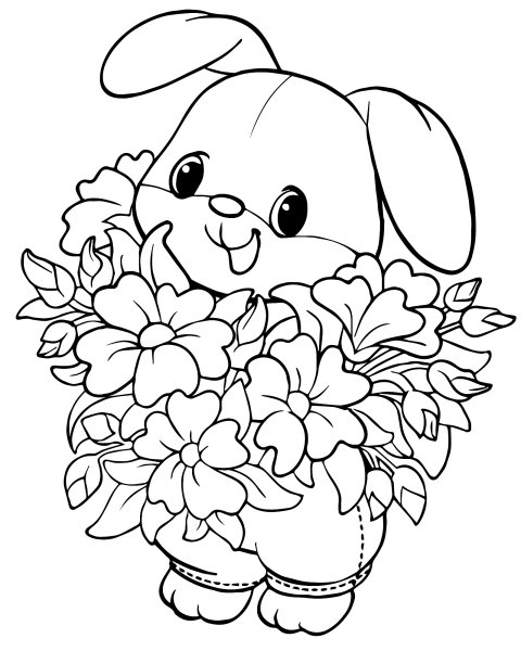 Раскраски цветы и животные