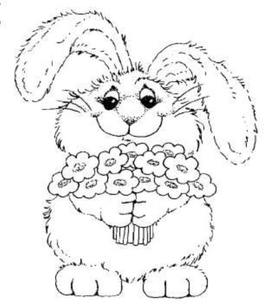 Раскраска с днем рождения зайчик