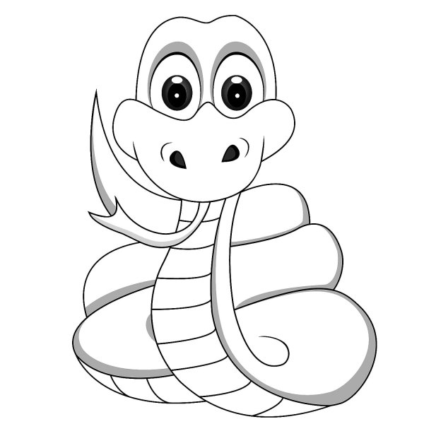 Змея раскраска для детей