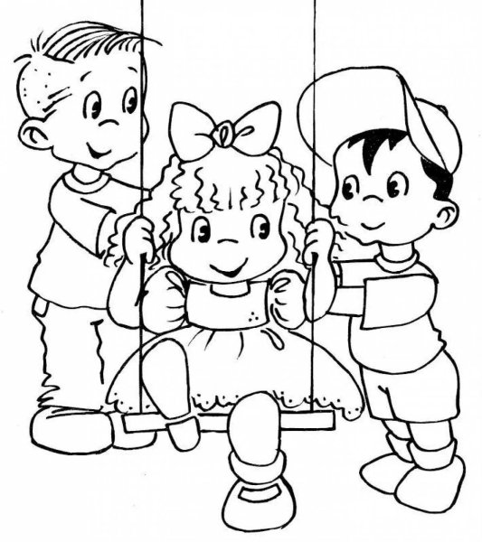 Дружба раскраска для детей