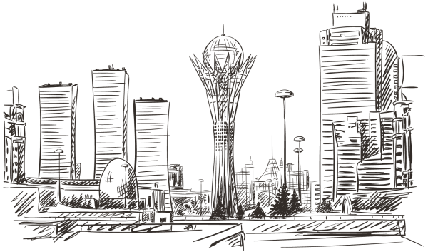 Астана рисунок карандашом