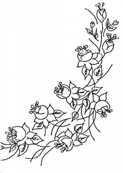 Трафарет плетущихся цветов