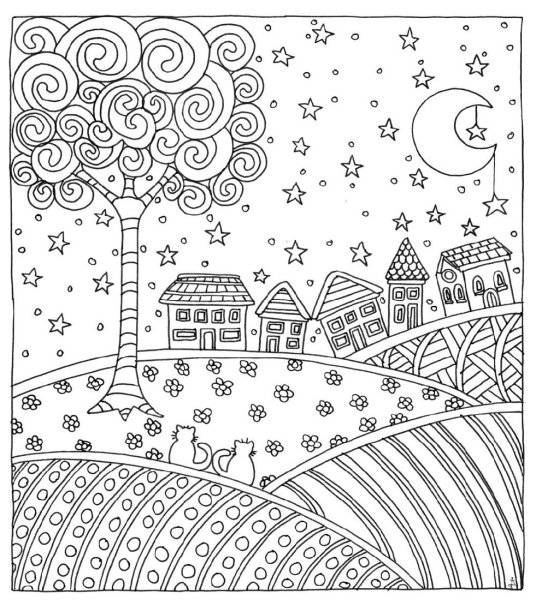 Раскраска антистресс город для детей