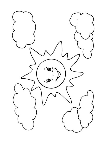 Солнце раскраска