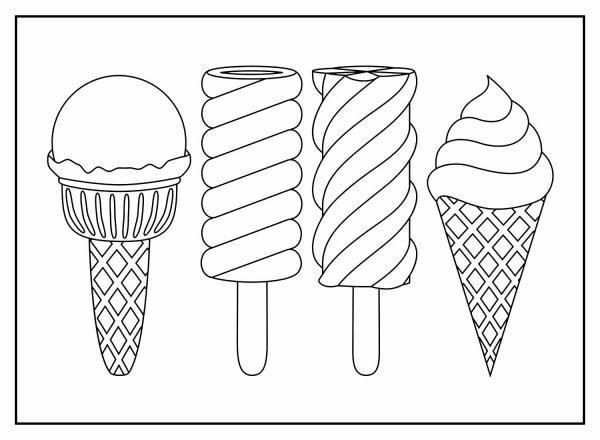 Мороженое для вырезки черно-белые