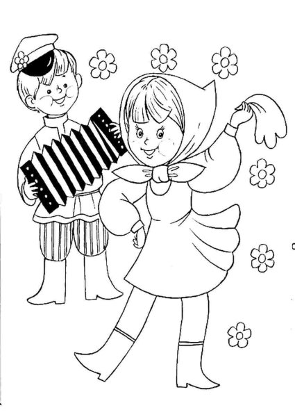 Гармошка раскраска