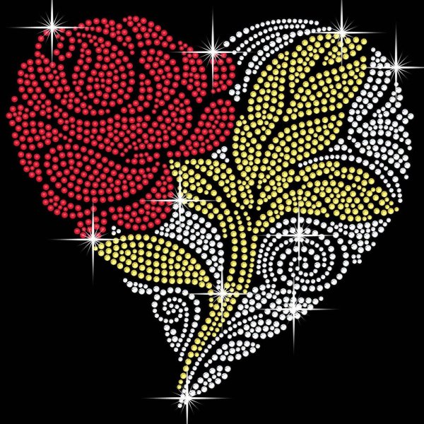 Цветы стразами трафарет