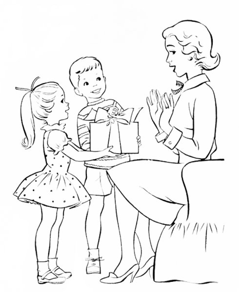 Раскраска ко Дню матери