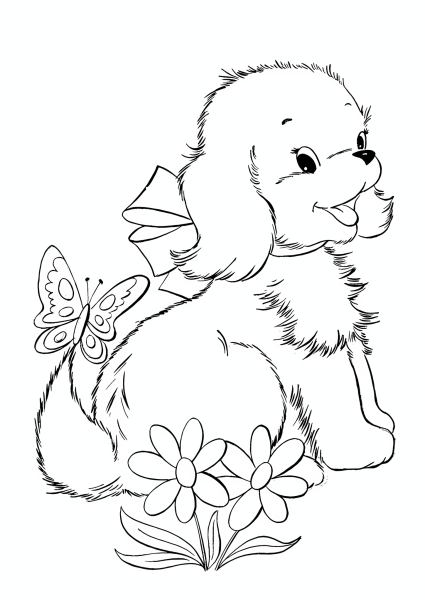 Собачка Соня разукрашка