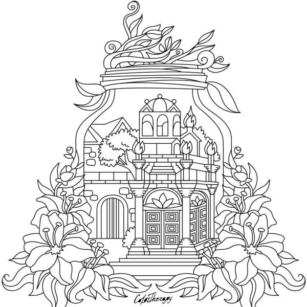 Раскраска антистресс дворец