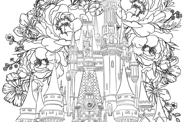 Раскраска антистресс сказочные замки