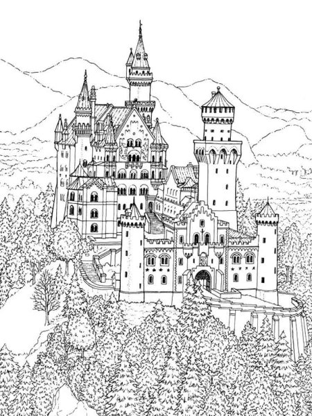 Замок Нойшванштайн скетч