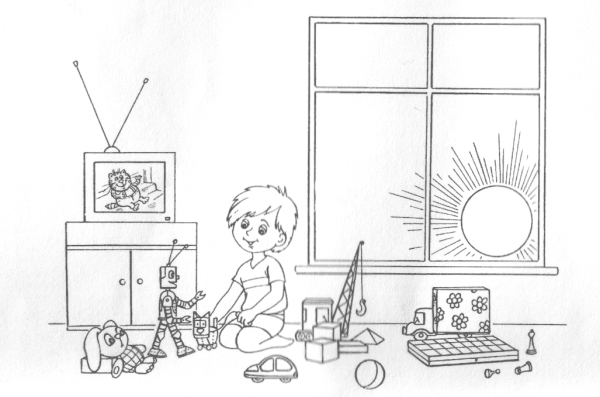 Раскраска вечер для детей