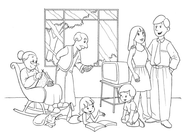 Раскраски на тему семья