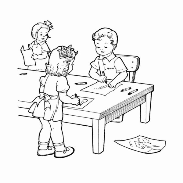 Раскраска. В детском саду