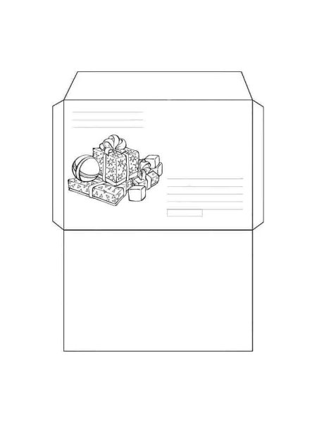 Раскраска конверт для письма
