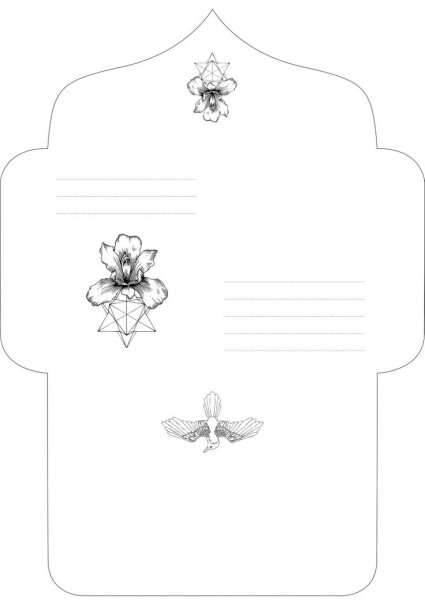 Конверт черно белый