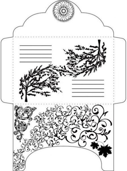 Конверты для распечатки чёрно белые