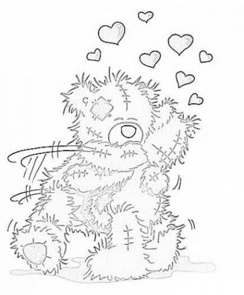 Мишка раскраска милый Тедди