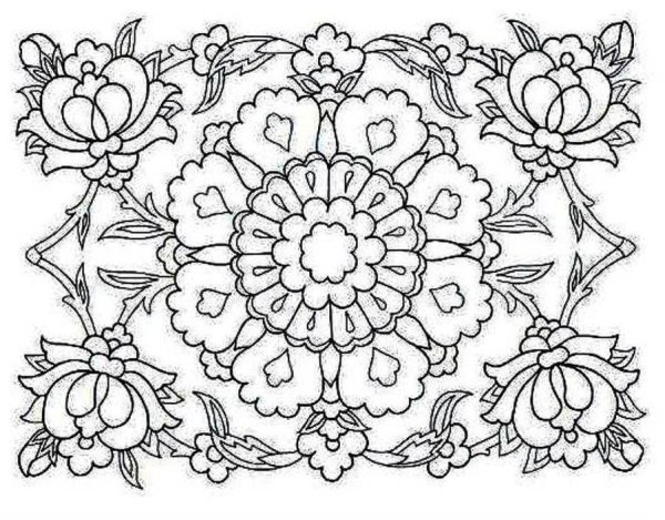 Раскраска платок с узорами