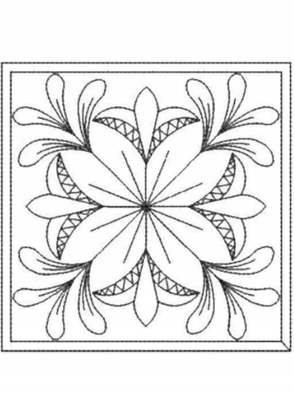 Цветочный орнамент в квадрате