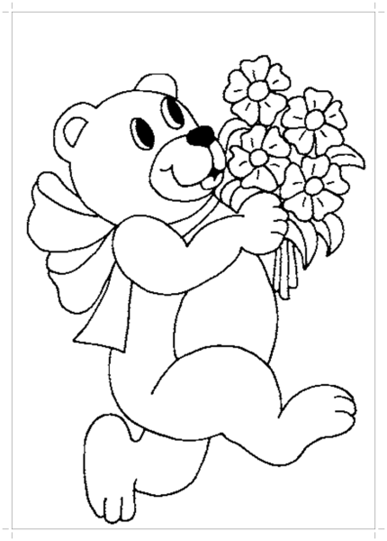Медвежонок раскраска для детей