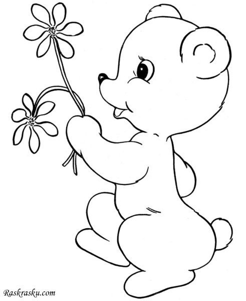 Раскраска. Медвежонок