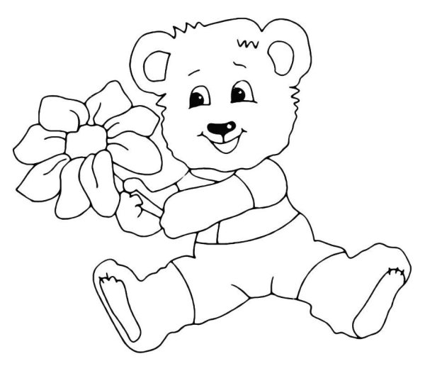 Медвежонок раскраска для детей