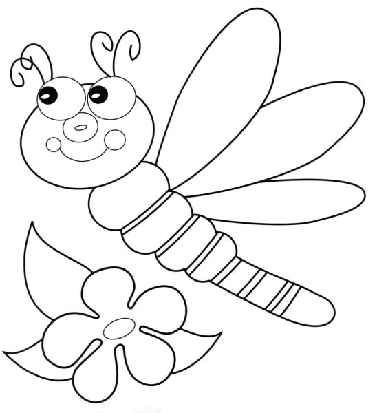 Стрекоза раскраска для детей