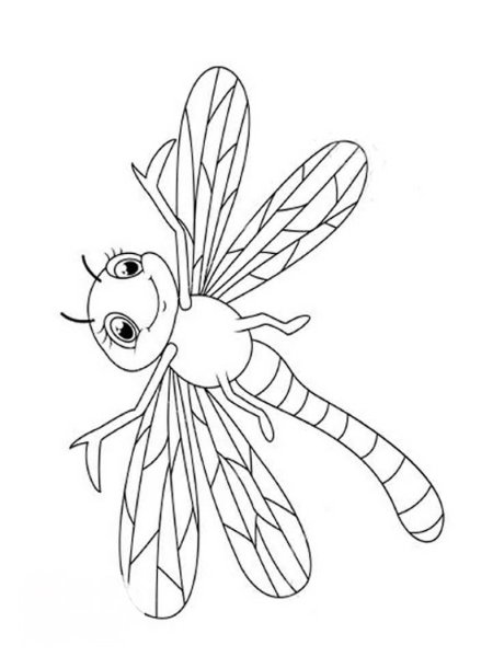 Стрекоза раскраска